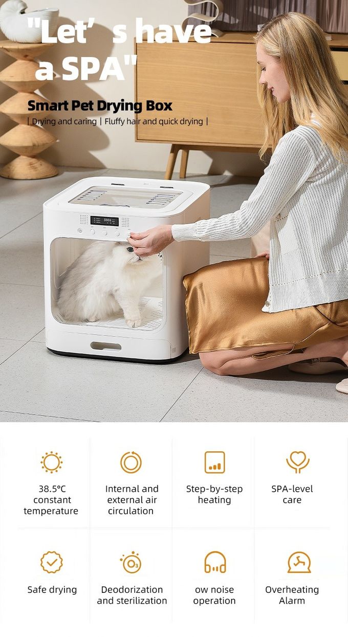 animal familier 60L automatique séchant la boîte chauffage instantané de 15 secondes pour le soin des animaux familiers 0