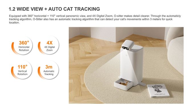 Robot intelligent de compagnon d'animal familier de suivi automatique rotation verticale de 110 degrés 0