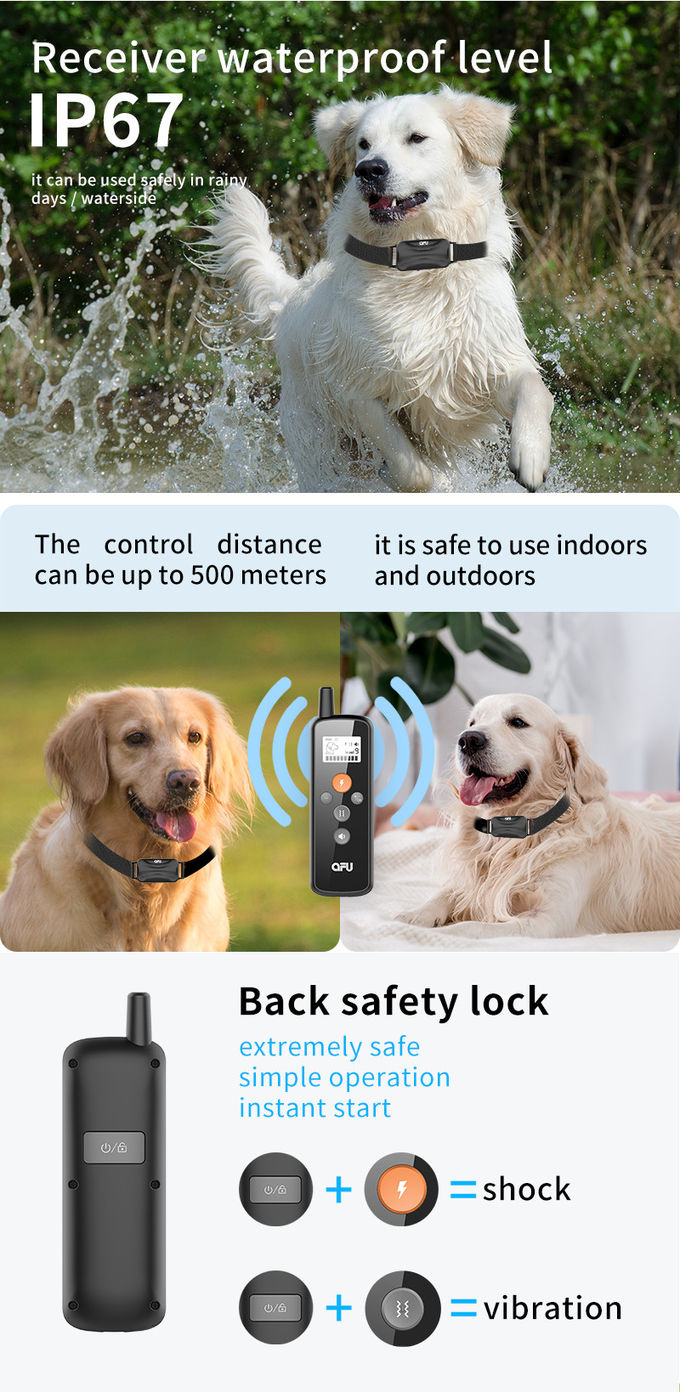 Collier électronique sans fil de formation de chien avec le choc vibratoire de signal sonore à distance 1